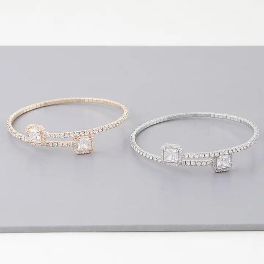 Cubic Rhinestone Wrap Bracelet