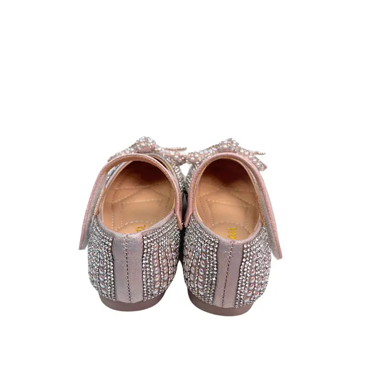 Girls' Rhinestone Pearl Flats PINK