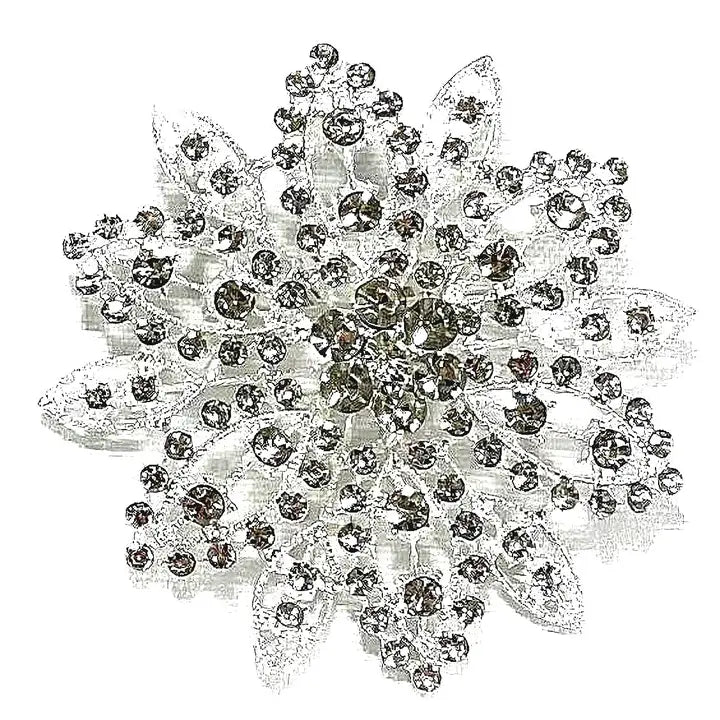 70mm Snow Flower Rhinestone Brooch Pin