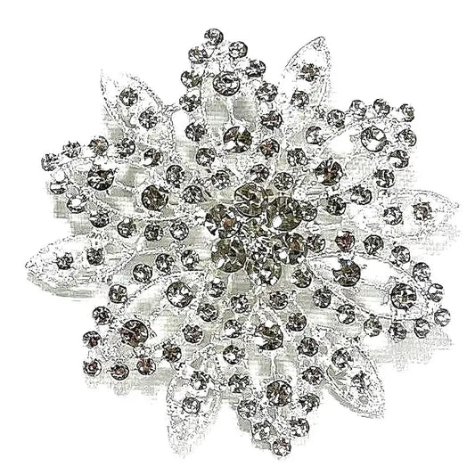 70mm Snow Flower Rhinestone Brooch Pin