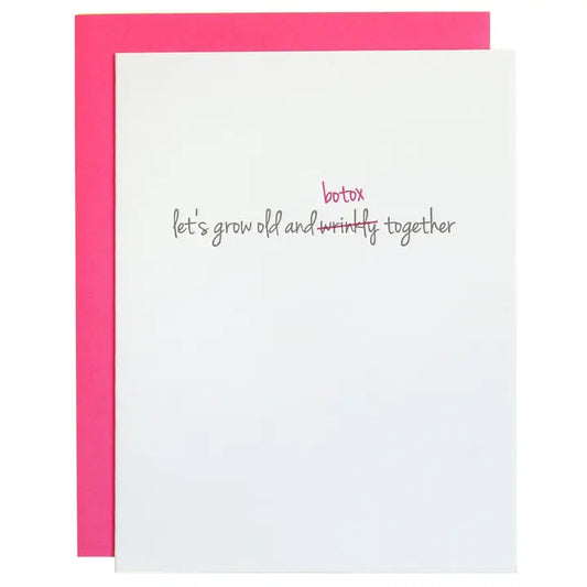 Letterpress birthday card - botox together - cotton paper friendship card