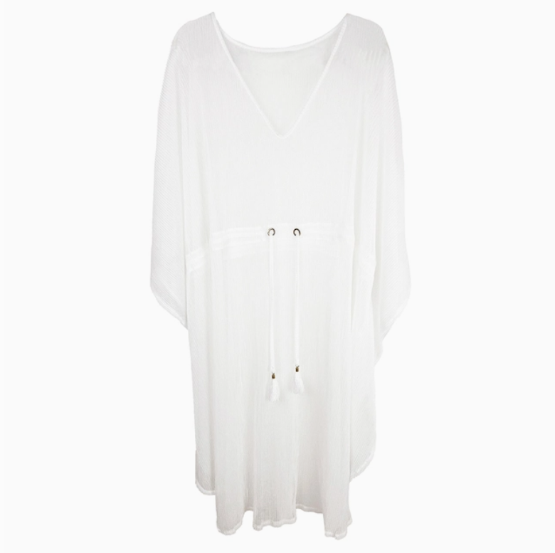 Sheer Lurex Beach Poncho Cover-Up