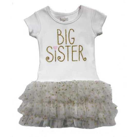 Toddler Dress Big Sis 4T Wht