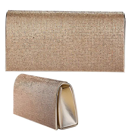 Rhinestone Metallic Clutch