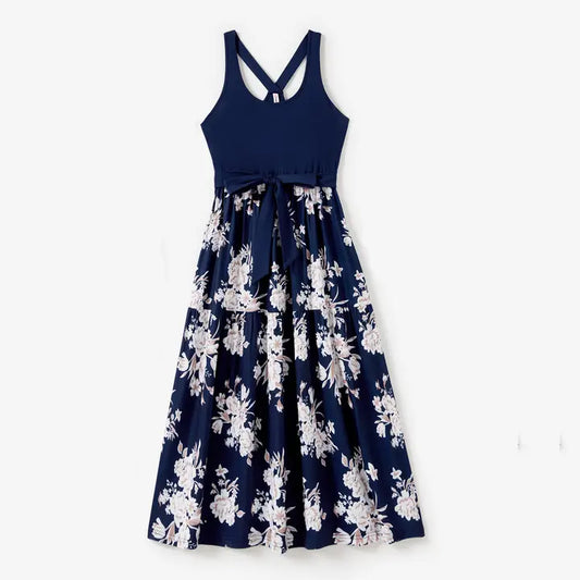Women's Navy Floral Maxi Dress | Family Matching Summer Outfit