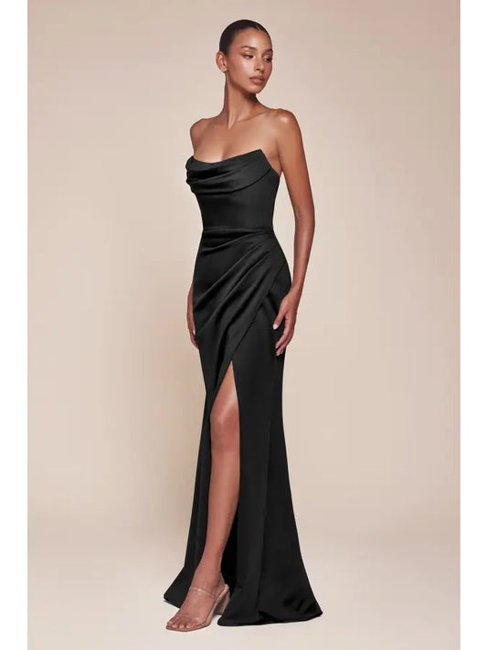 Strapless Corset Lace-up Back Formal Gown