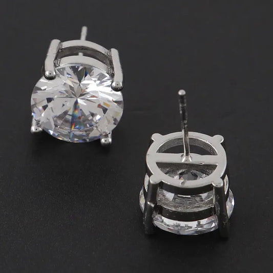 Large Cubic Zirconia Rhinestone Stud Earrings