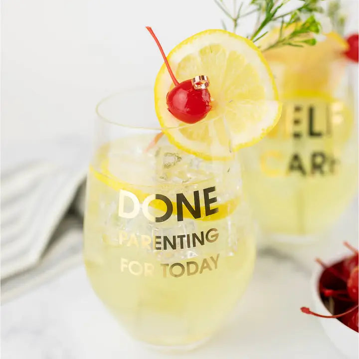 Done Parenting Wine Glass