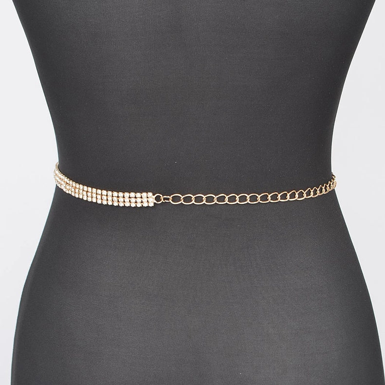 Rhinestone Chain Belt PLUS