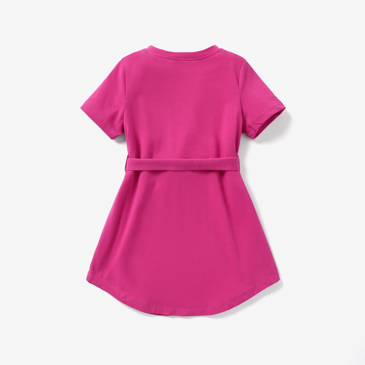 Toddler Belted Curved Hem T-Shirt Dress
