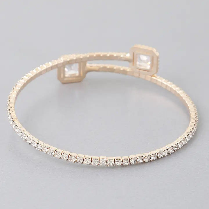 Cubic Rhinestone Wrap Bracelet