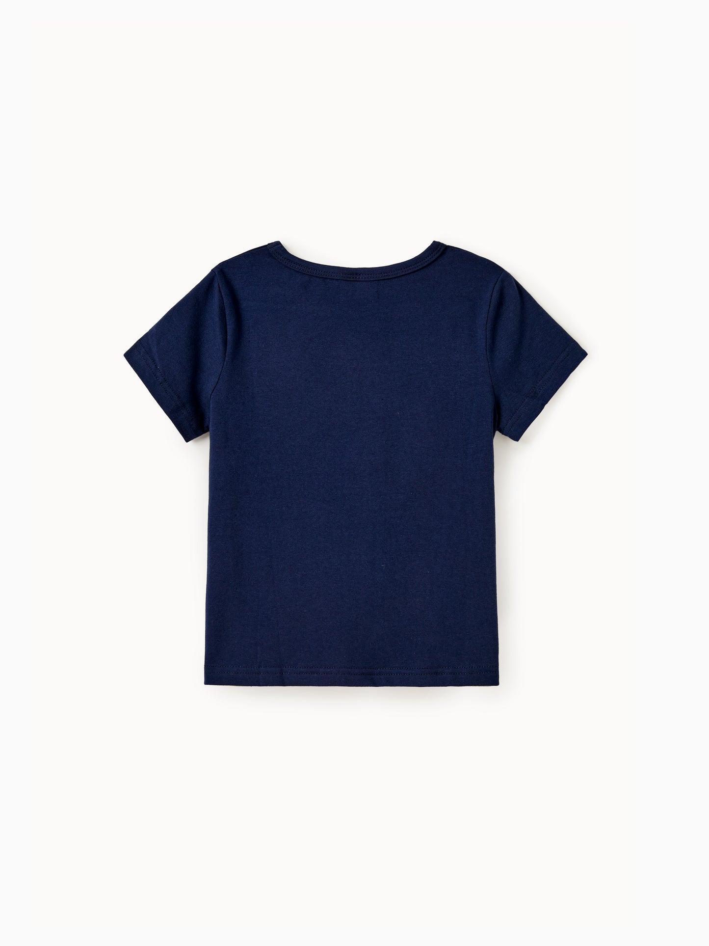 Boys' navy colorblock tee back view showing solid navy design - casual family matching shirt