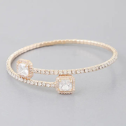 Cubic Rhinestone Wrap Bracelet