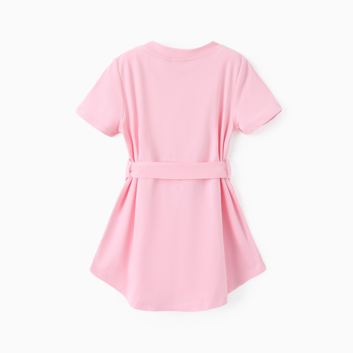 Toddler Belted Curved Hem T-Shirt Dress