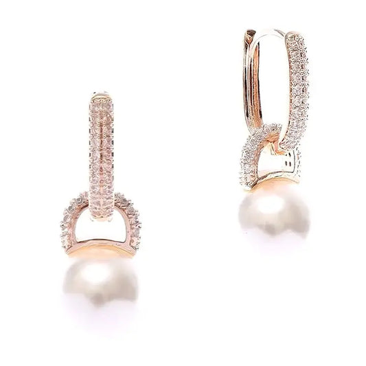 Linked Chain Pearl Earring