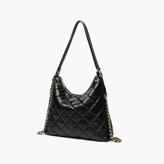 Quilted Dual Shoulder & Backpack Handbag
