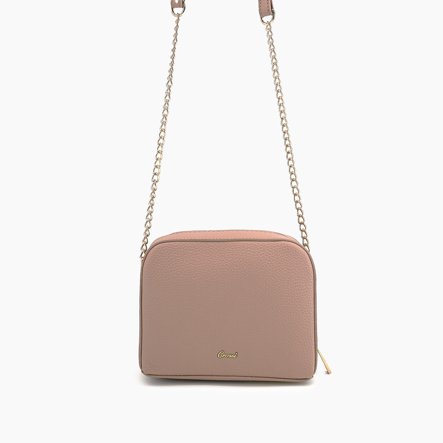 Vegan Leather Bow Box Crossbody Bag Mauve