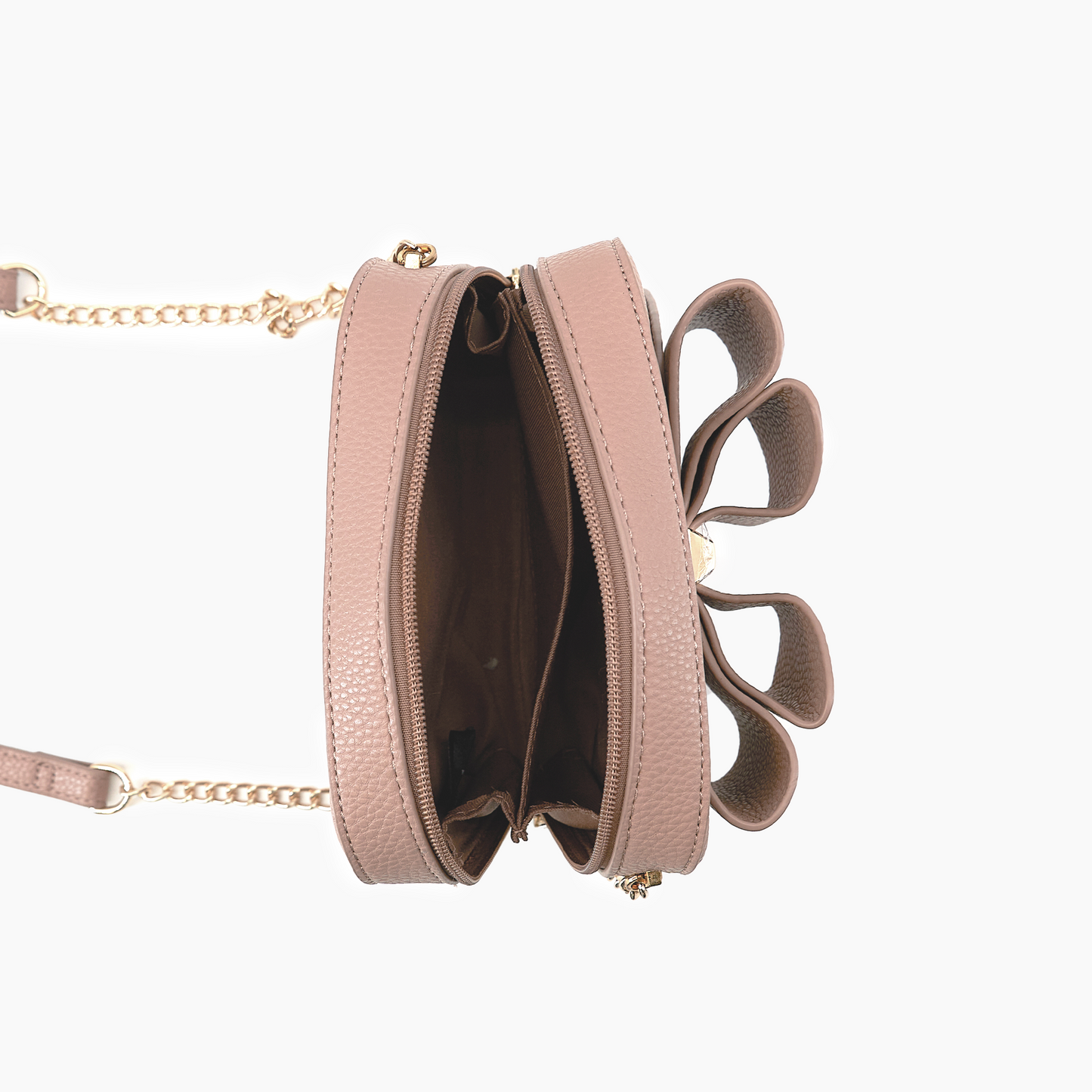 Vegan Leather Bow Box Crossbody Bag Mauve