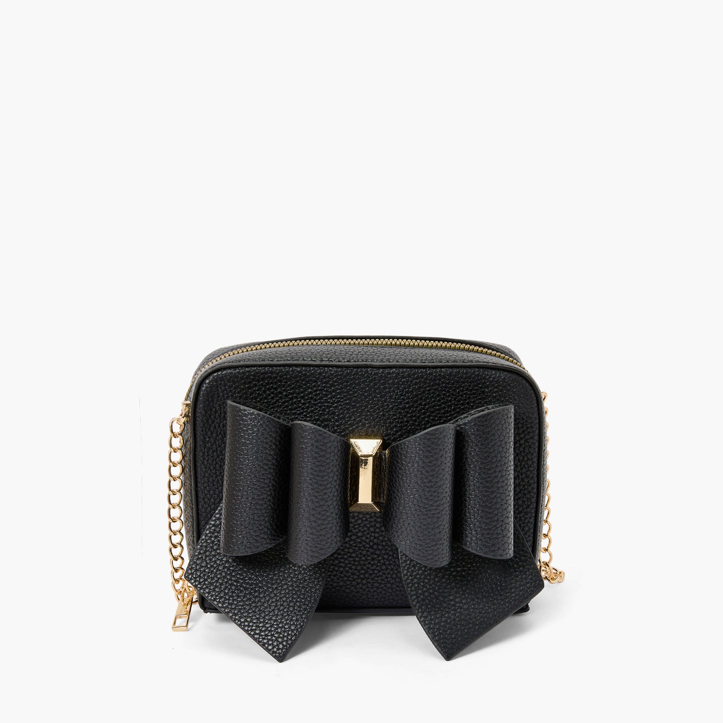 Vegan Leather Bow Box Crossbody Bag