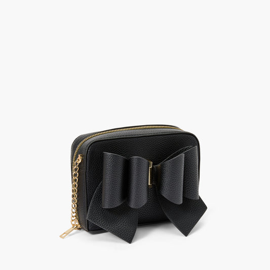 Vegan Leather Bow Box Crossbody Bag