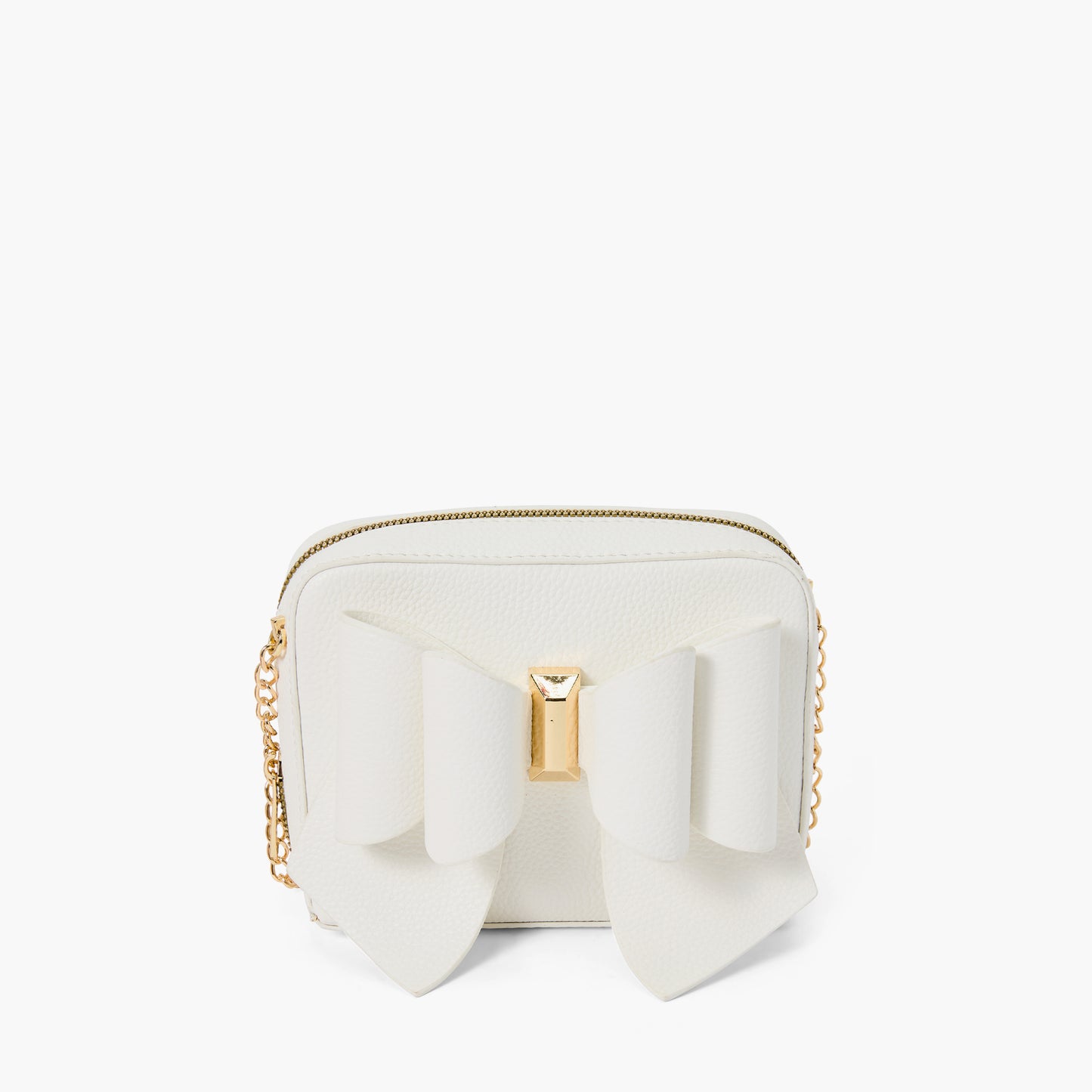 Vegan Leather Bow Box Crossbody Bag