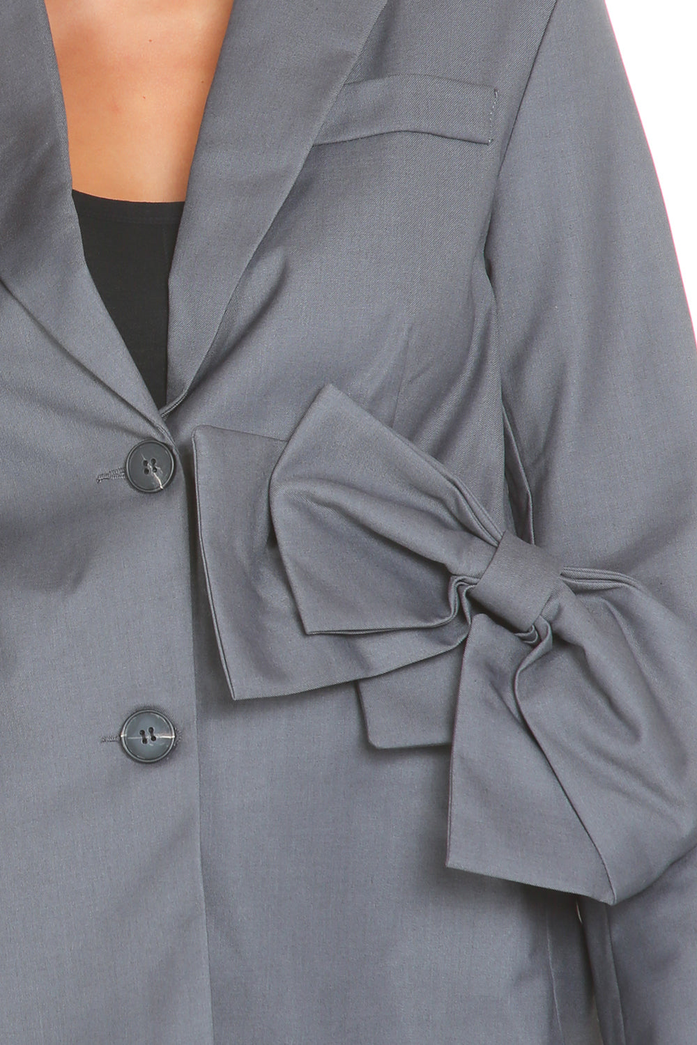 Charcoal Bow Detail Blazer