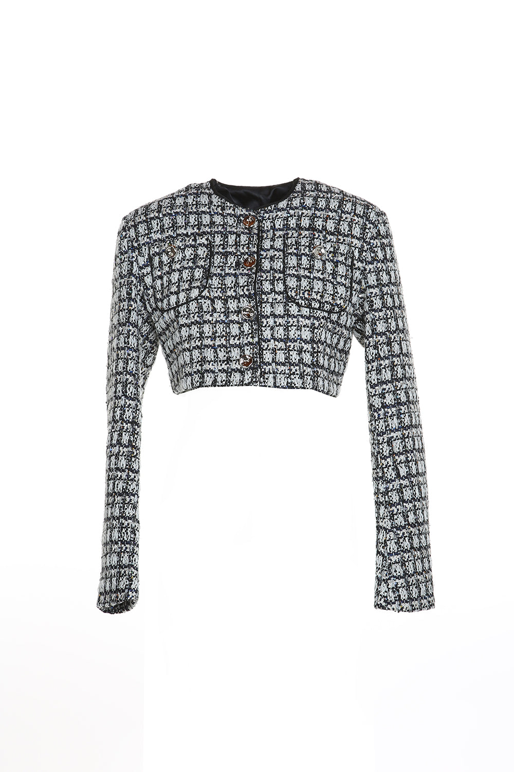Black and white checkered jacket on a white background