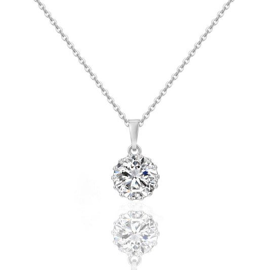 Round Cubic Zirconia Pendant Necklace