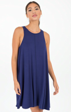 Navy Scoop Neck Jersey Tank Dress