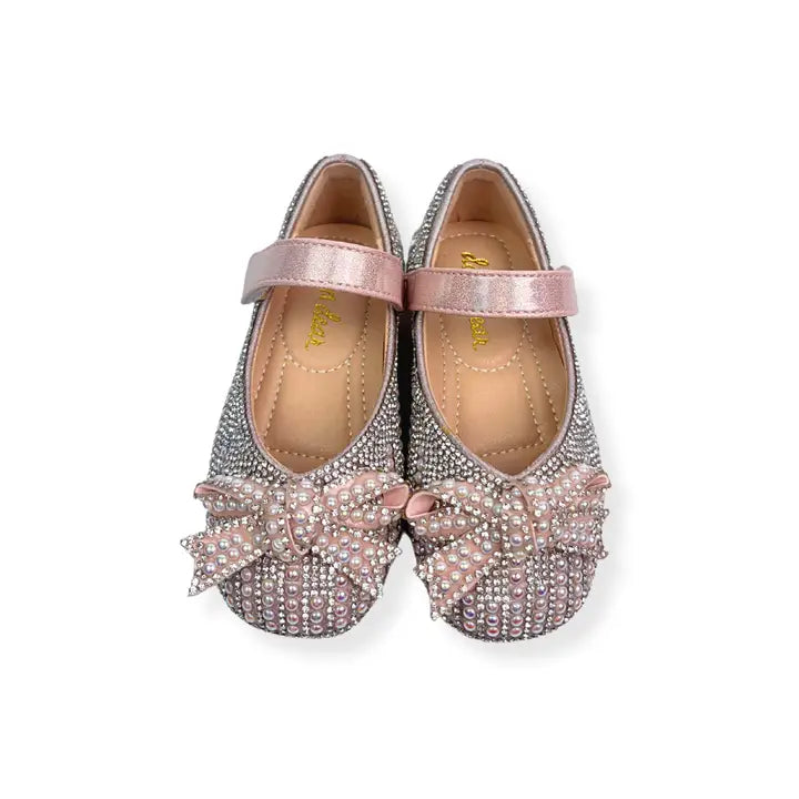 Girls' Rhinestone Pearl Flats PINK