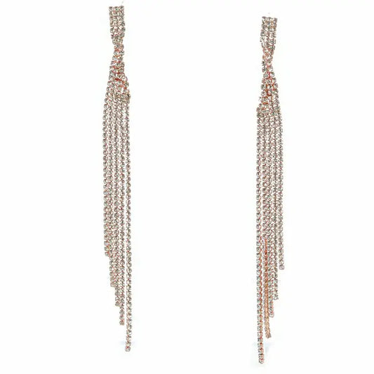 5Row Twisted Bottle Neck Multichain Tassel Earrings