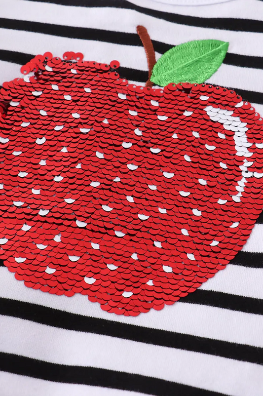 Girl Apple Sequin Short Set