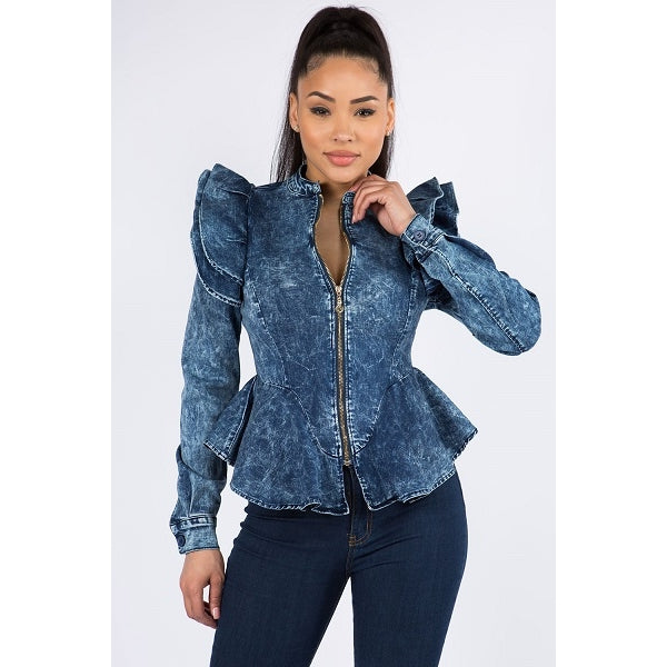 Stretch Washed Denim Jacket