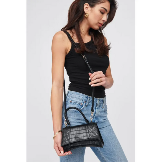 Faux Croc Crossbody