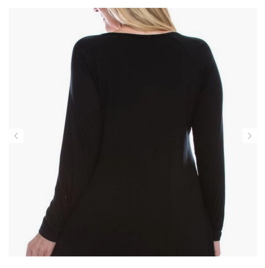 Black Stone Embellished Long Sleeve Top PLUS