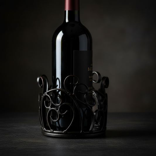 Artistic close-up showing small scale of Scrolls bottle holder