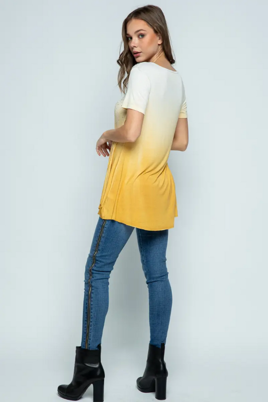 Ombre Stone Embellished SS Top