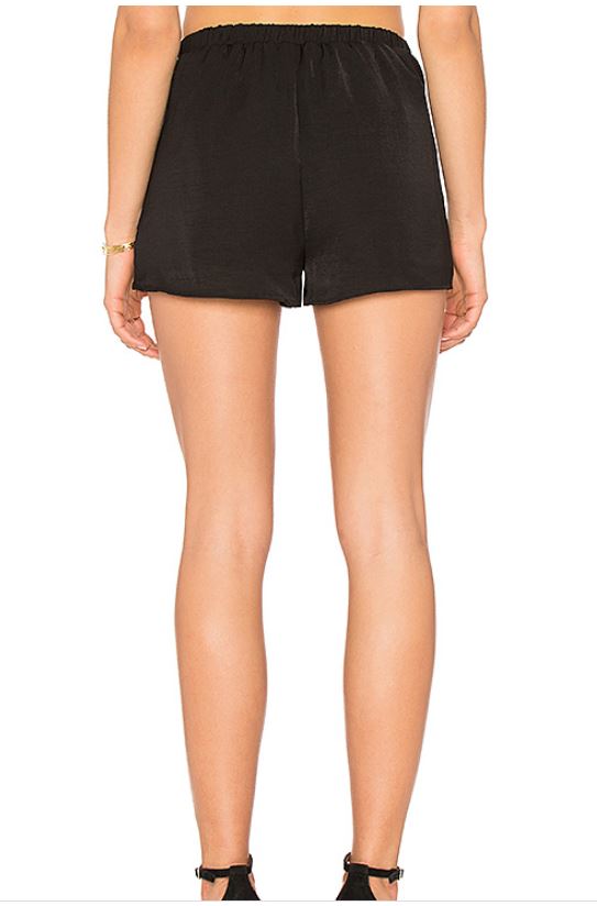 Black Tie Front Shorts