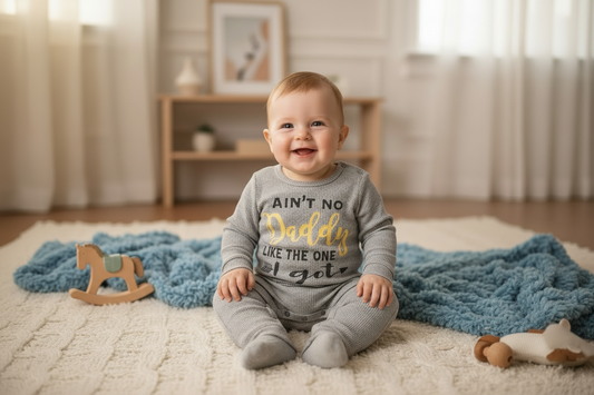 Baby Boy Daddy Jumpsuit Holiday Lifestyle - Full Text Visible
