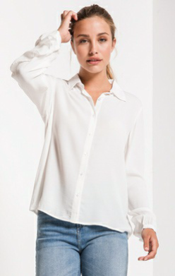 Ruffle Sleeve Button Down Blouse