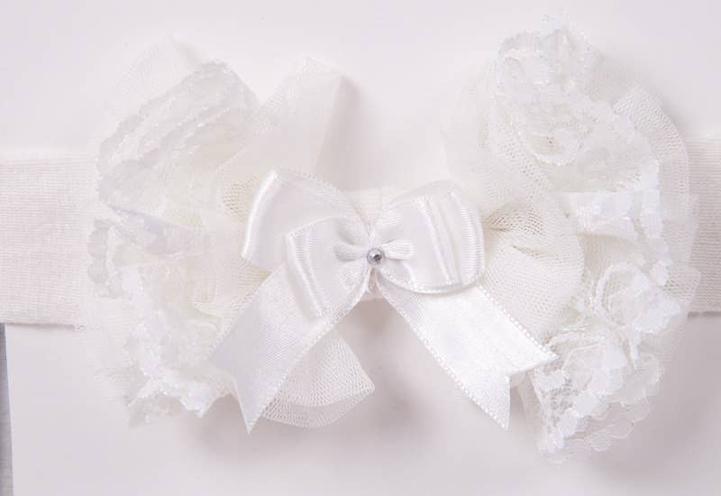 Girls' White Lace Headband