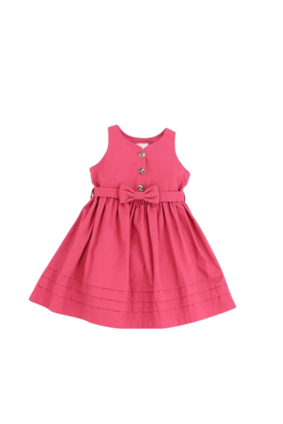 Girls' Cotton Dress - Faded Cardinal Red