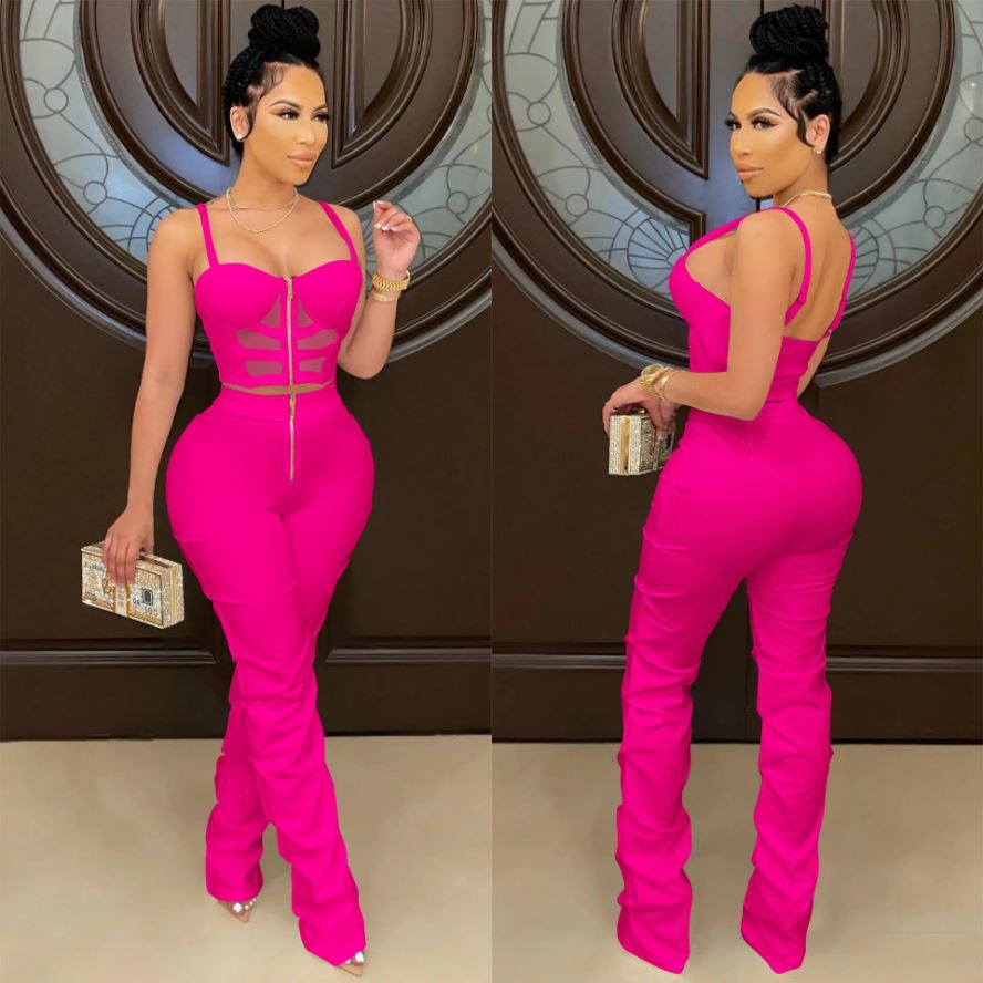 Ruched Pant & Crop Top Set