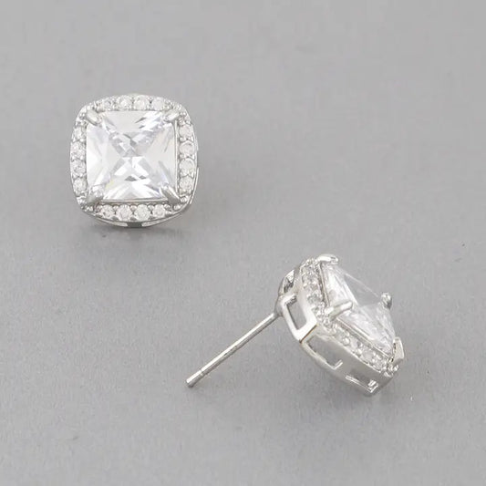 Embedded Cubic Rhinestone Stud Earrings