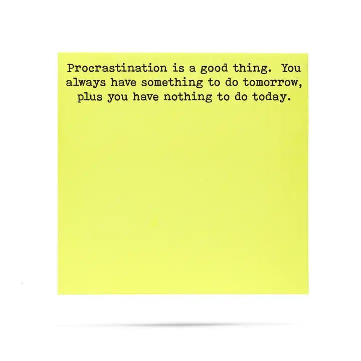 Fun Neon Sticky Notes 100 Sht - Procrastination is a Good Thing