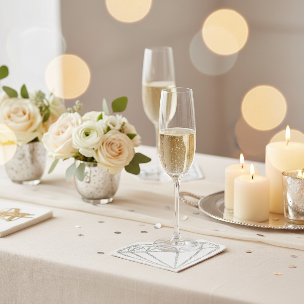 Diamond Napkins Bridal Shower Tablescape
