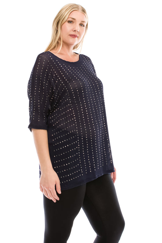 Short Sleeve Glam w/Stone PLUS