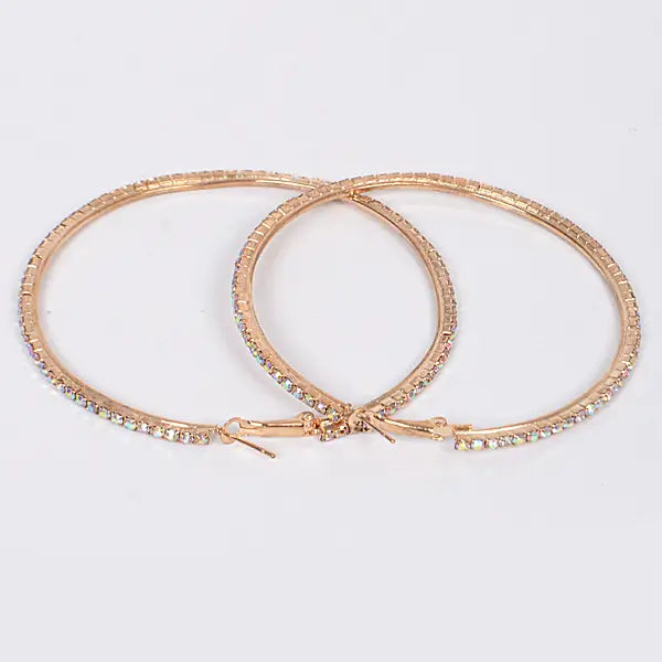 7cm Rhinestone Hoop Earrings