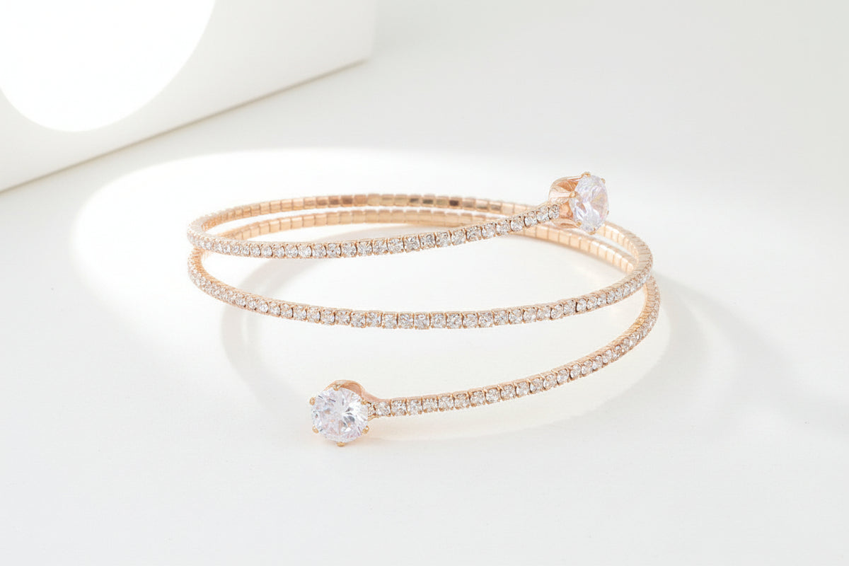 Gold Crystal Wrap Arm Cuff Bracelet