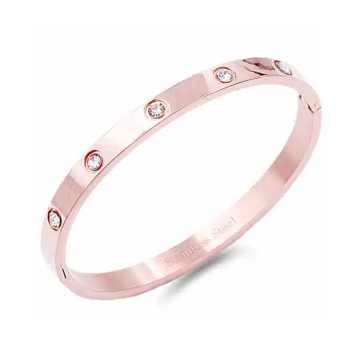 Stainless Steel Jeweled Bangle